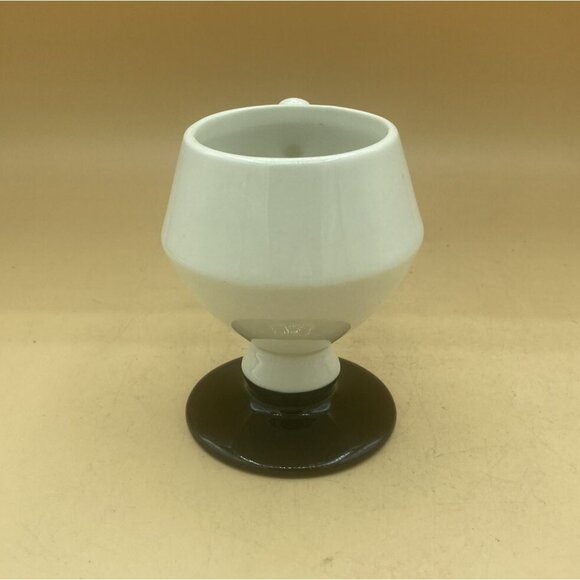 Vintage Hall China Pedestal White Mug Restaurant Ware Black Footed - Picture 5 of 11
